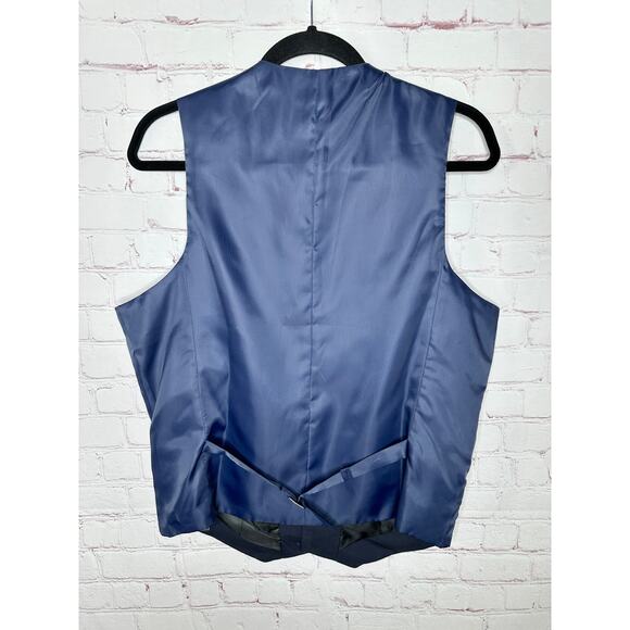 NEW Asos Skinny Suit Vest Navy Blue Mens Reg 40 Business Button - Picture 2 of 5